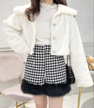 인조 모피 숏 팬츠