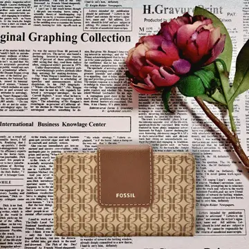 Fossil 카드 케이스 매디슨 프린트 멀티 기능 브라운