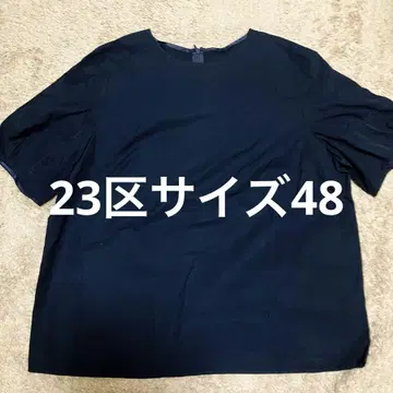 23구 사이즈 48 네이비 코튼 반팔 셔츠