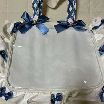 A4 프릴 디자인 이타백 토트백 스모크 블루