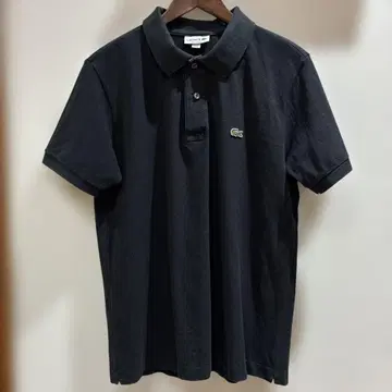 LACOSTE 블랙 피케 셔츠 US M 남성용 스페어 버튼 포함