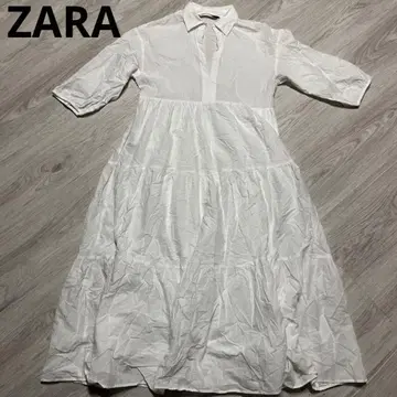 ZARA 포플린 패널 티어드 원피스 퍼프 슬리브