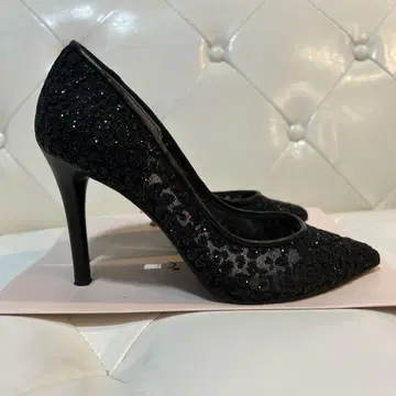 DIANA 23cm 블랙 하이힐 글리터 튤