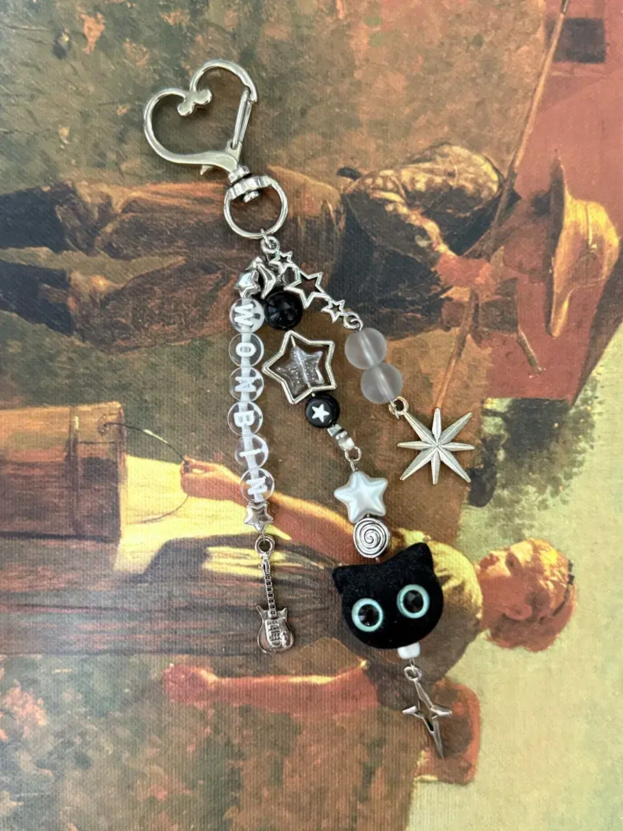 Riize Wonbin Kkamgo Guitar Star Keyring