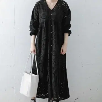 새상품 어반 리서치 써니 라벨 컷워크 레이스 원피스 블랙