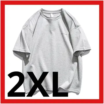 반팔 티셔츠 (2XL) 여름 넉넉한 그레이 캐주얼 멋쟁이 한국 스타일