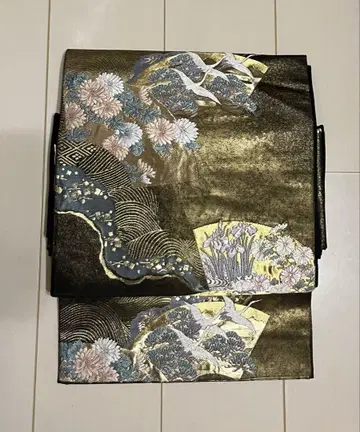 블랙 골드 컬러 후쿠로 오비