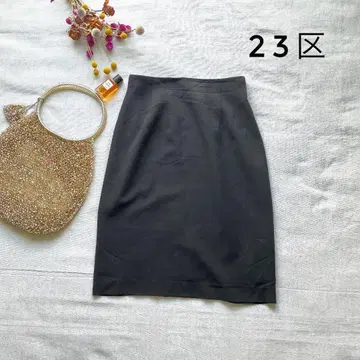 새상품급 23구 울 타이트 스커트 다크 브라운 M 무릎 기장