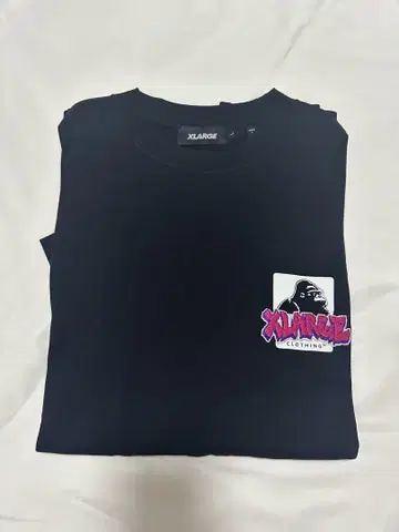 새상품! XLARGE 블랙 티셔츠 로고 자수 프린트 L 블랙