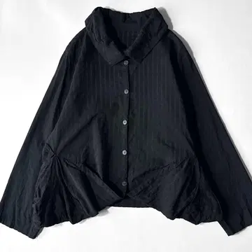 자비로운 비 셔츠 자켓 시어 스트라이프 겉옷 변형 면 코튼