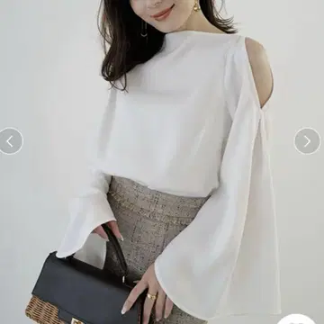 anuans 아지메 넥 새틴 블라우스