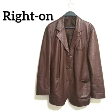 Right-on 가죽 자켓 코트 브라운 돈피