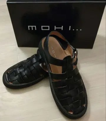 MOHI 블랙 뜨개질 샌들
