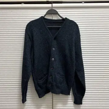 70년대 80년대 모헤어 니트 가디건 울 혼방 네이비