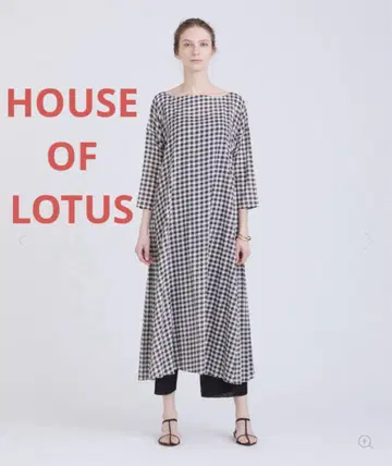 HOUSE OF LOTUS 깅엄 체크 개더 원피스