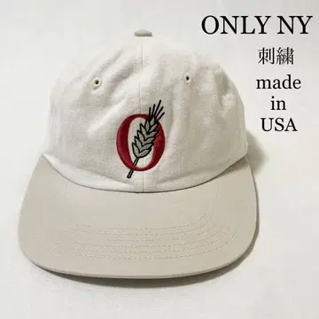 ONLY NY. 미국제 자수 야구 모자 밀 내추럴 컬러
