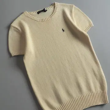 랄프 로렌 정품 썸머 니트 반팔 아이보리 포니 자수 새상품급 정품