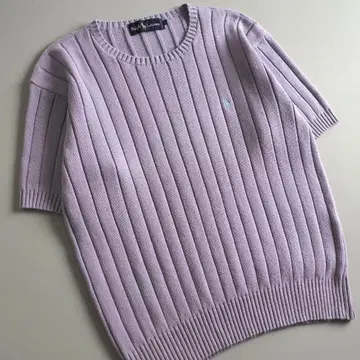 랄프 로렌 정품 썸머 니트 반팔 라벤더 포니 자수 새상품급 정품