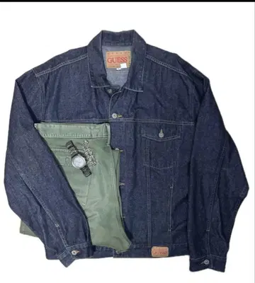 데님 자켓 90s GUESS 다크 네이비 인디고