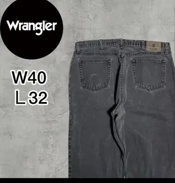 Wrangler 랭글러 블랙 데님 와이드 오버