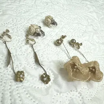 작가 귀찌 핸드메이드 놋쇠 밀짚 스트로우 천 염색 꽃 펄