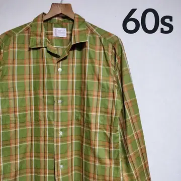 60s 타운 크라프트 오픈 카라 셔츠 빈티지