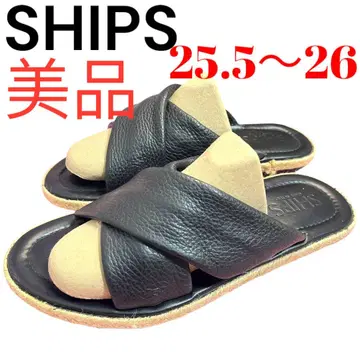 새상품급 쉽스 SHIPS 블랙 가죽 샌들 25.5~26cm 남성용