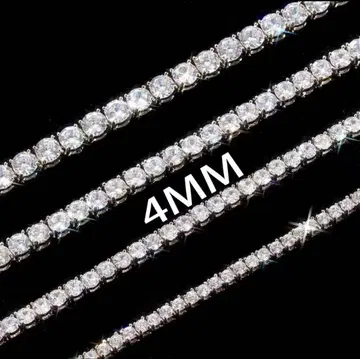 모이사나이트 테니스 목걸이 4mm