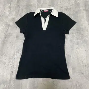 폴스미스 JEANS 카라 부착 티셔츠 바이컬러 걸리시 Y2K