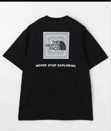 THE NORTH FACE 반다나 스퀘어 블랙 티셔츠 M 새상품