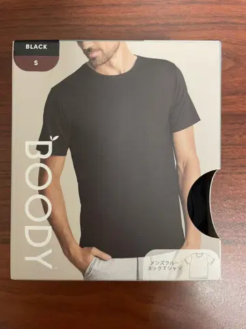Boody 블랙 남성용 크루넥 티셔츠 S