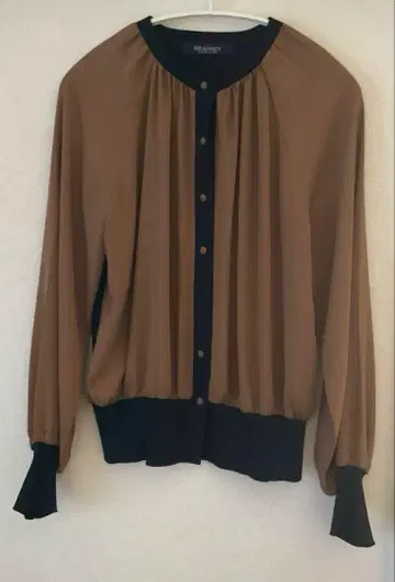 BRAHMIN 브라민 바이컬러 절개 가디건 블라우스 38