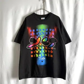 90s YES Peter Max 프린트 티셔츠 L 블랙 Talk