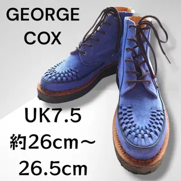 NL GEORGE COX 콜라보 파랑 스웨이드 레이스업 부츠 UK7.5