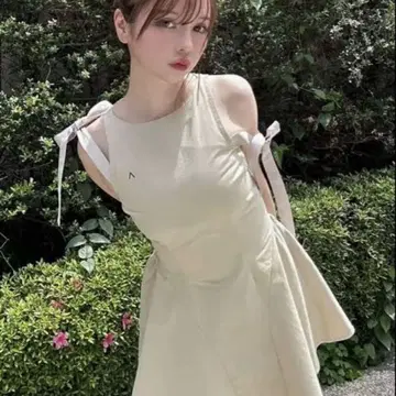 앤드메리 조지 리본 플레어 미니 드레스