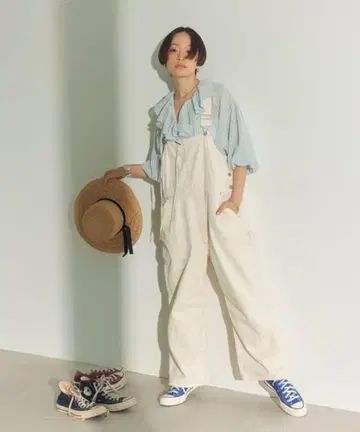 타카야마 미야코 콜라보 코튼 패턴 모듬 프릴 블라우스