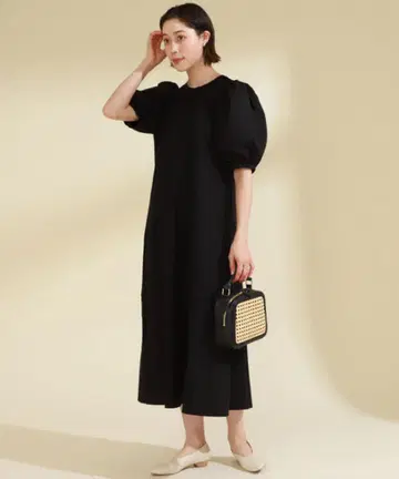 블랙 원피스 드레스 검정 볼륨 소매 퍼프 SV 원피스