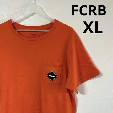 FCRB BIG LOGO POCKET TEE 오렌지 XL