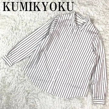 KUMIKYOKU 쿠미교쿠 긴팔 셔츠 스트라이프 화이트 6 B7994