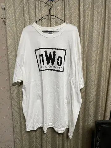 nWo 티셔츠 화이트 3L WCW WWE 프로레슬링