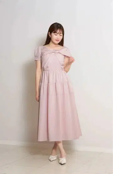 herlipto 꼬인 리본 레이어드 드레스 핑크