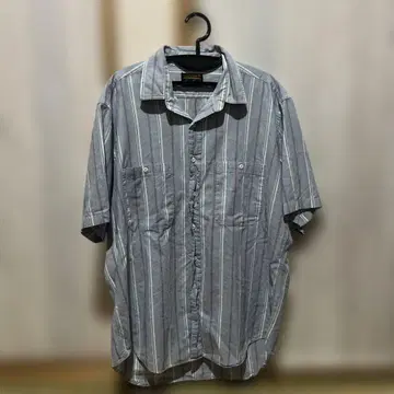 Eddie Bauer 블랙 택 스트라이프 반팔 셔츠