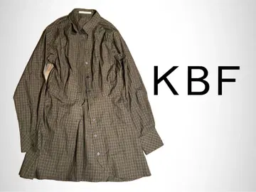 새상품 KBF [KBF] 브라운 셔츠 체크 셔츠 여성용