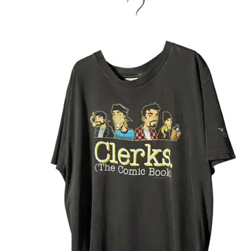 90s Hanses Clerks 코믹 티셔츠 페이드 블랙 L