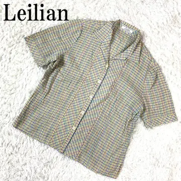 Leilian 레리안 반팔 체크 셔츠 멀티 컬러 13 B8010