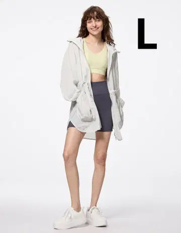 지유 UV 차단 시어 포켓 후드티 GA+E 지유 새상품 미사용 l