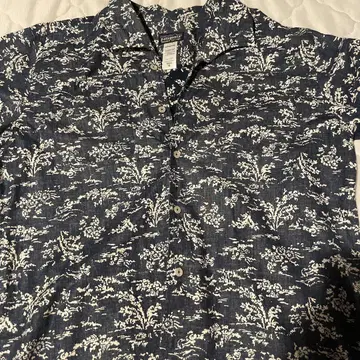Patagonia 오가닉 코튼 반팔 셔츠 M 네이비 꽃무늬