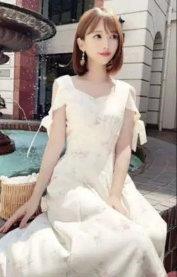 미셸 마카롱 미사용 새상품 리본 슬리브 롱 원피스