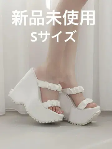 다리치 darich 새틴 플랫폼 샌들 S 사이즈 WHT