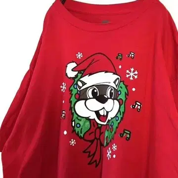 BUC-EES 버키스 크리스마스 비버 티셔츠 XL 레드 빨간색 구제 의류